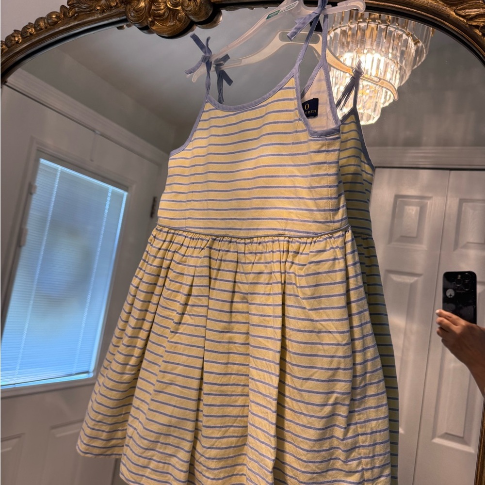 Polo by Ralph Lauren White and Tan Sleeveless Sundress